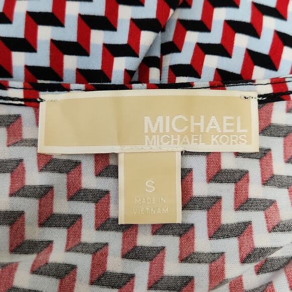 Michael Kors Women's Multi-colored Chevron Wrap Knee Length Dress Size SM - Picture 7 of 8
